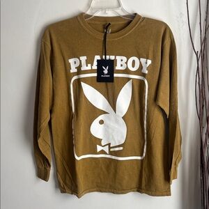 Playboy | NWT Long Sleeve Playboy Top Sz M 💯 cotton PTP 20 L 25